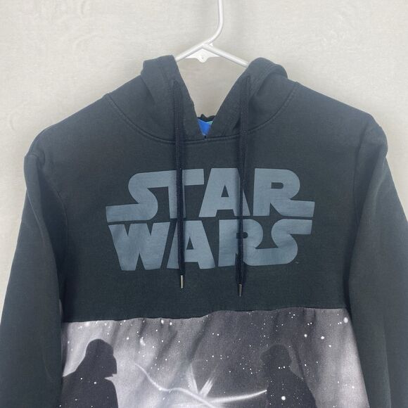Star Wars Over Darth Vader Graphic Sweater Mens M Black Hoodie Sweatshirt - Picture 3 of 9